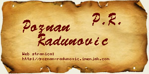 Poznan Radunović vizit kartica